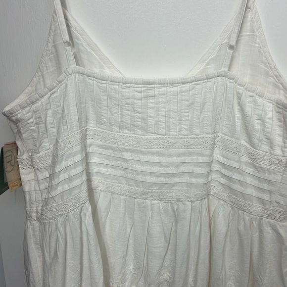 8. Roper white cotton spaghetti strap dress Sz M side zipper, adjustable straps - Picture 9 of 10